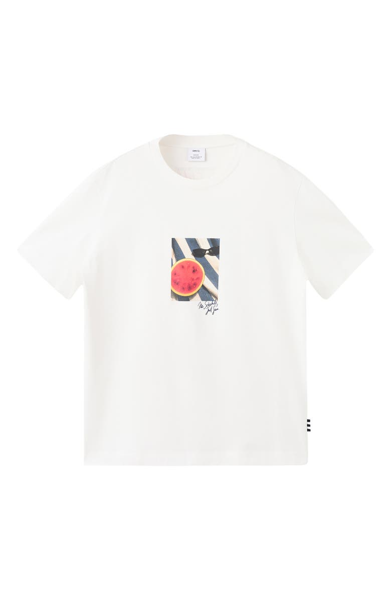 MANGO Watermelon Cotton Graphic T-Shirt, Alternate, color, White