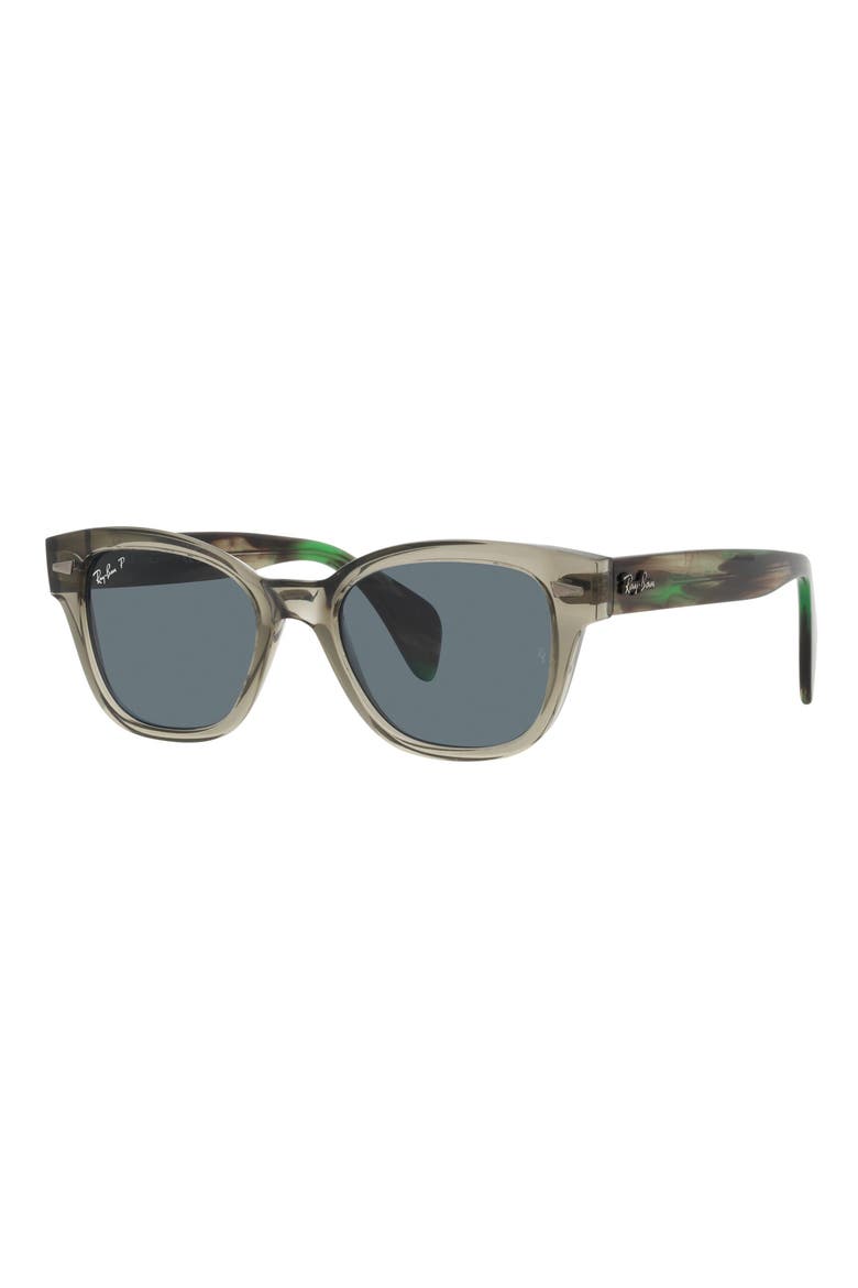 52mm Polarized Square Sunglasses, Alternate, color, TRANSPARENT GREEN