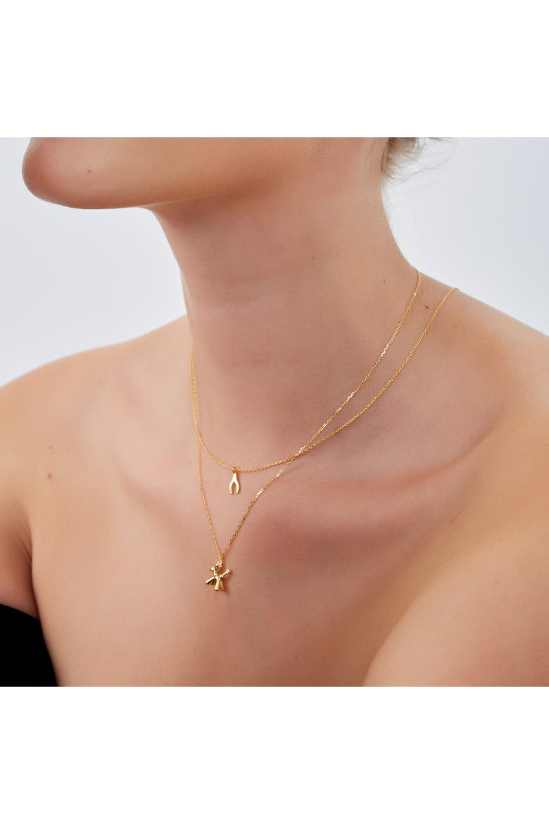 Balloon Dog Poodle Necklace In Sterling Silver, Alternate, color, Gold