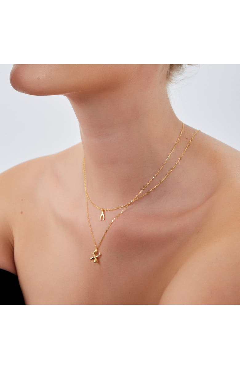 Spero London Balloon Dog Poodle Necklace In Sterling Silver, Alternate, color, Gold