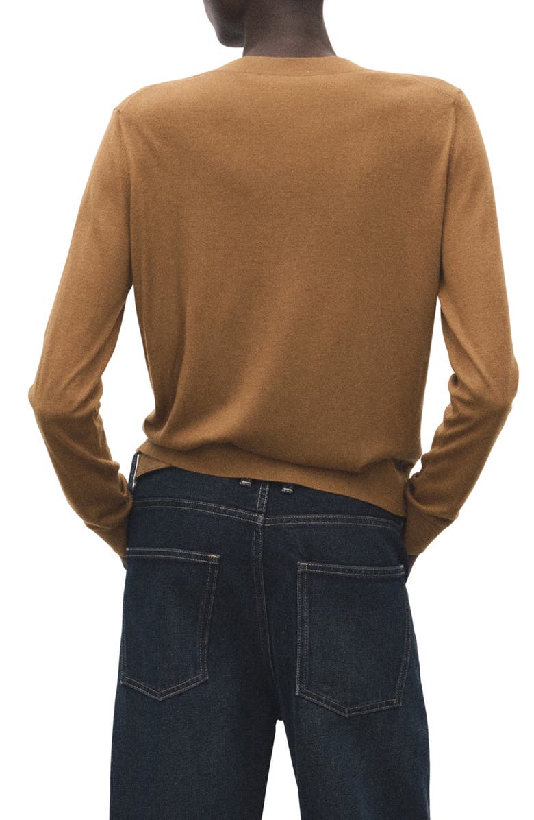 MANGO V-Neck Sweater, Alternate, color, Tobacco Brown
