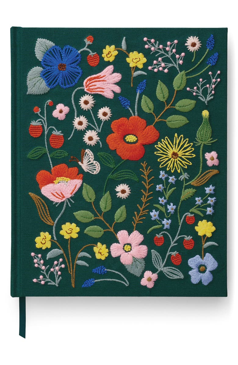 Rifle Paper Co. Strawberry Fields Embroidered Canvas Journal, Main, color, 
