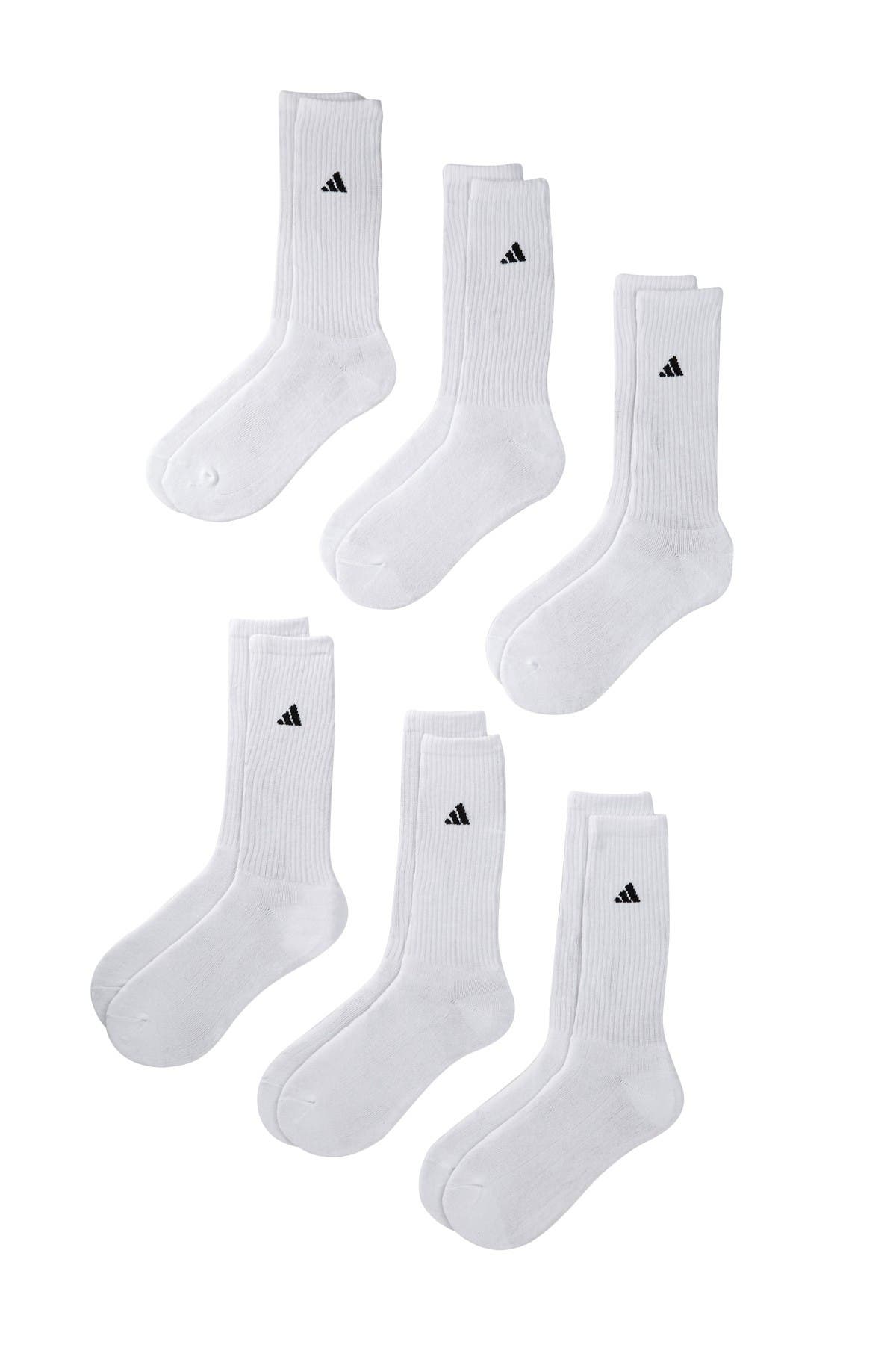 adidas Crew Cut Athletic Socks - Pack of 6