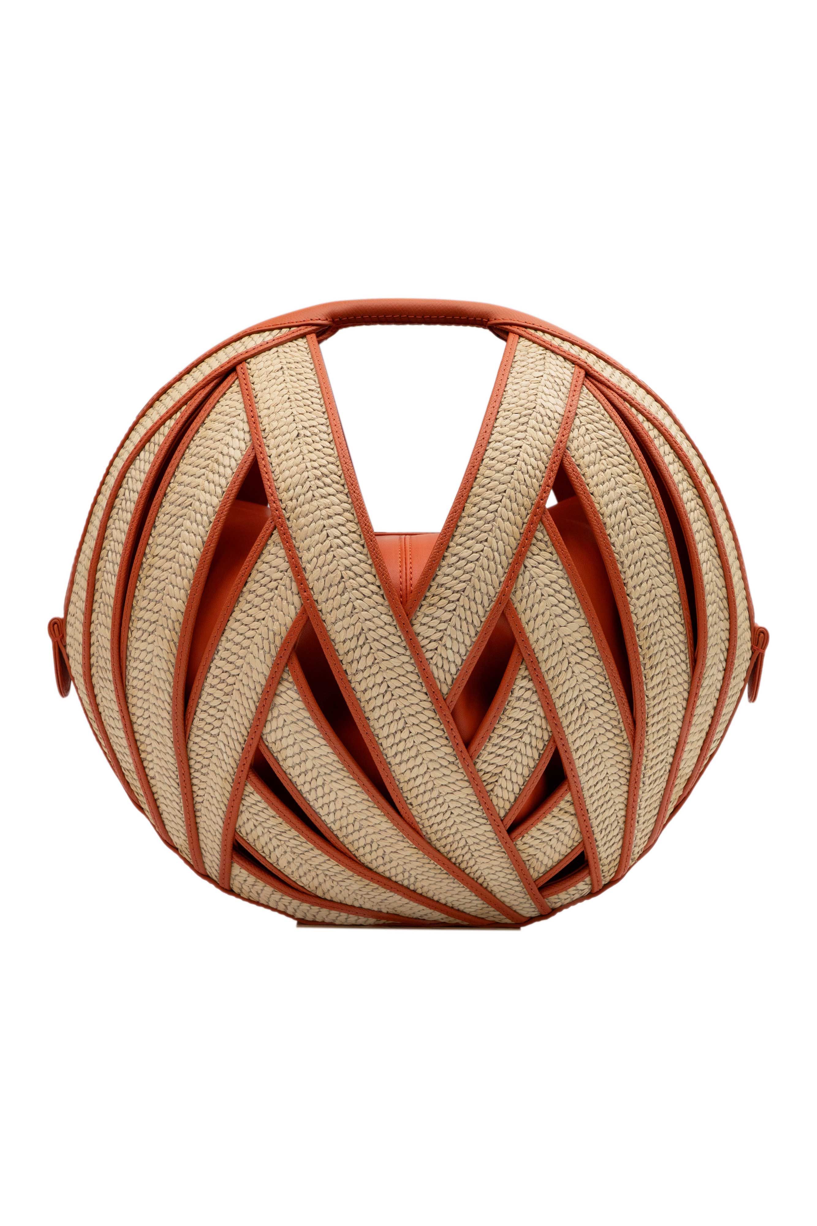 PERRIN PARIS Le Panier Handbag Raphia Flame, Main, color, Raphia Beige / Flamme