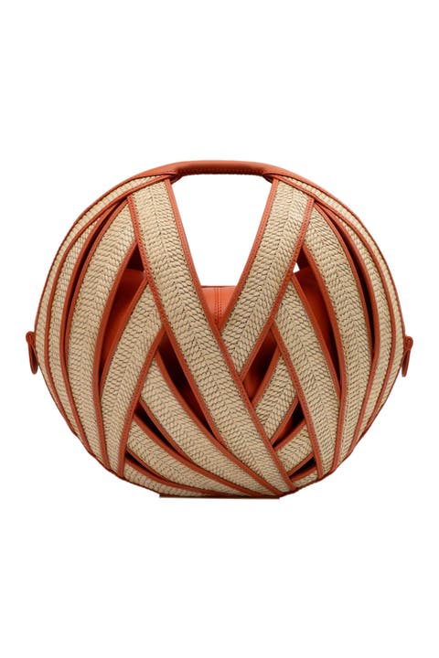 Le Panier Handbag Raphia Flame