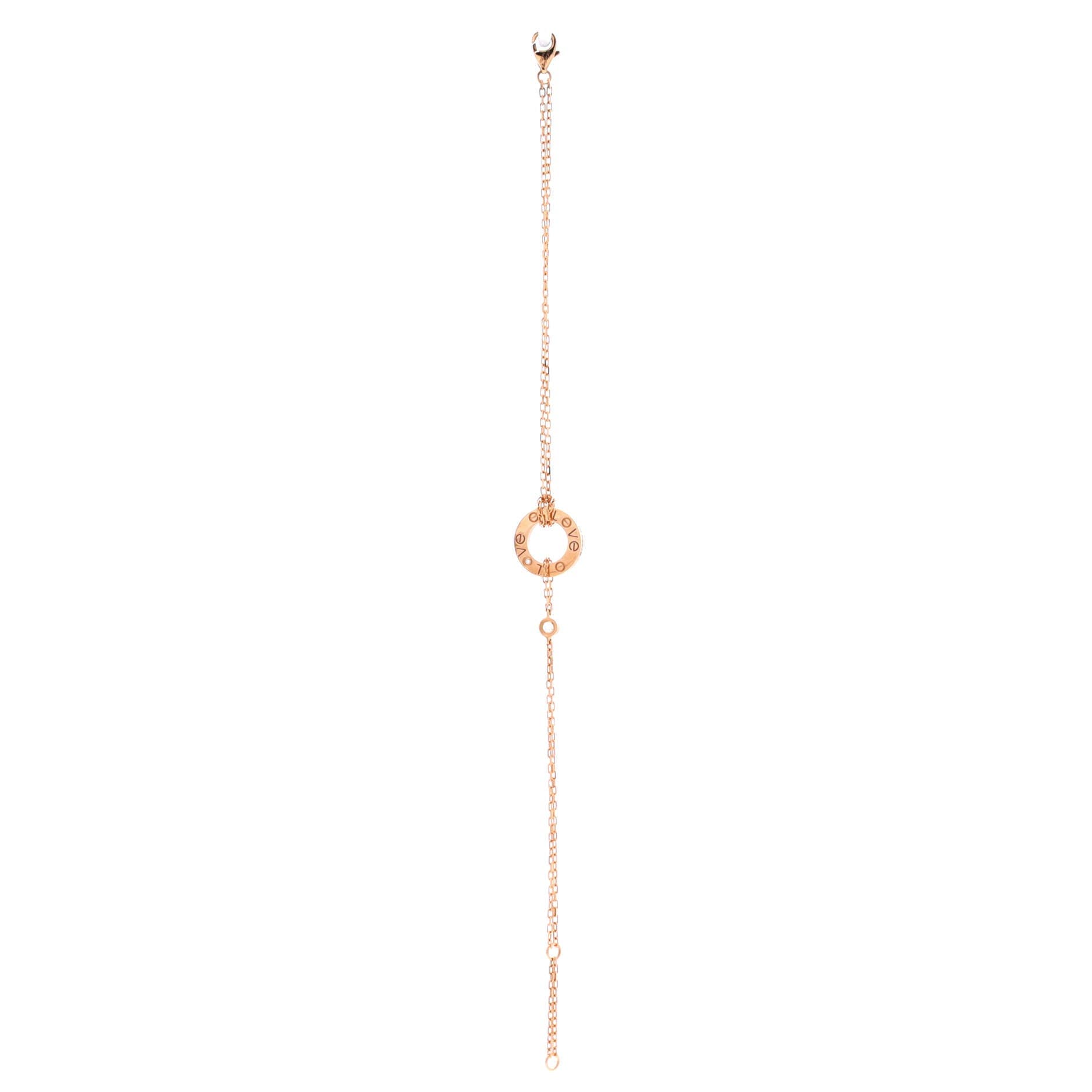2 Diamonds Love Bracelet 18K Rose Gold with Diamonds, Alternate, color, Metallic Gold