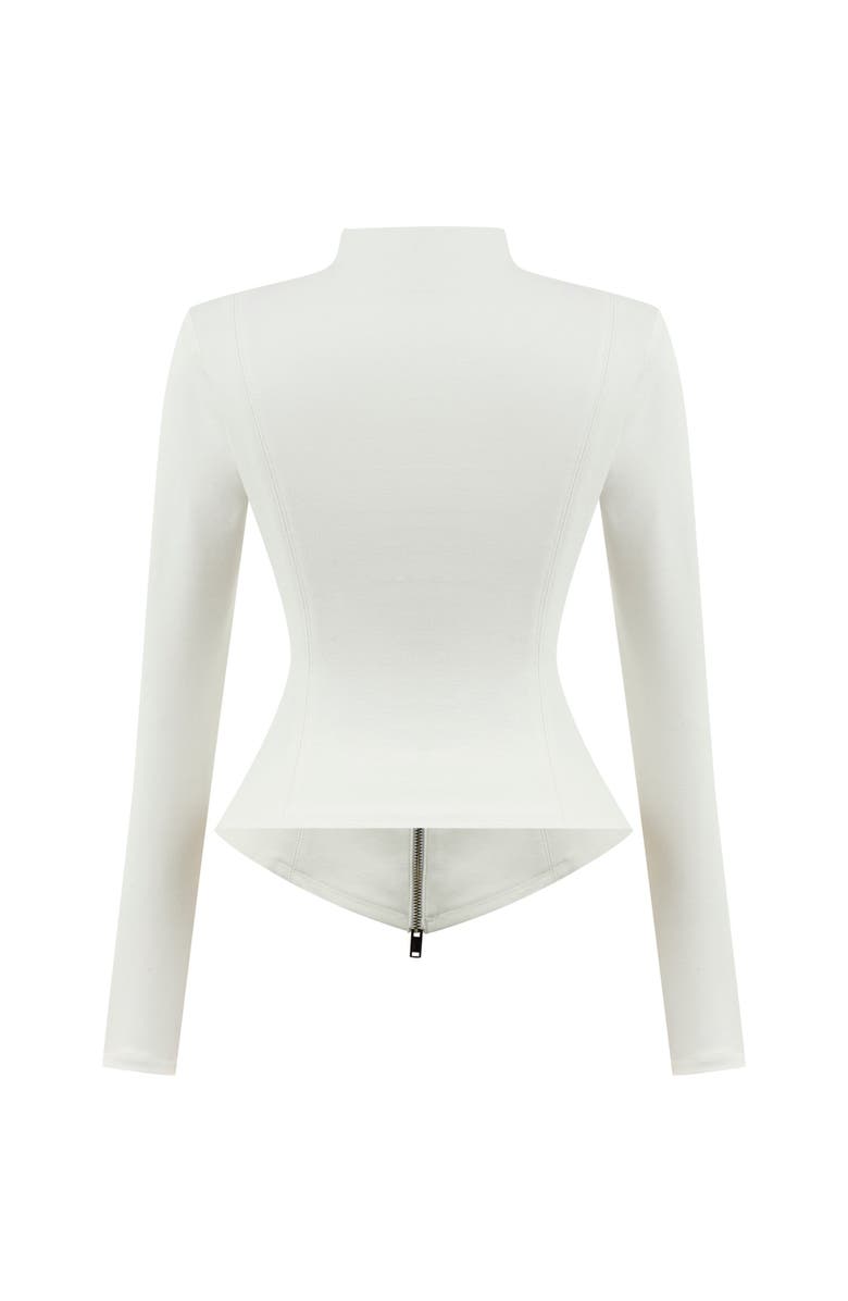 Nocturne Zip Detail Blouse, Alternate, color, Ivory