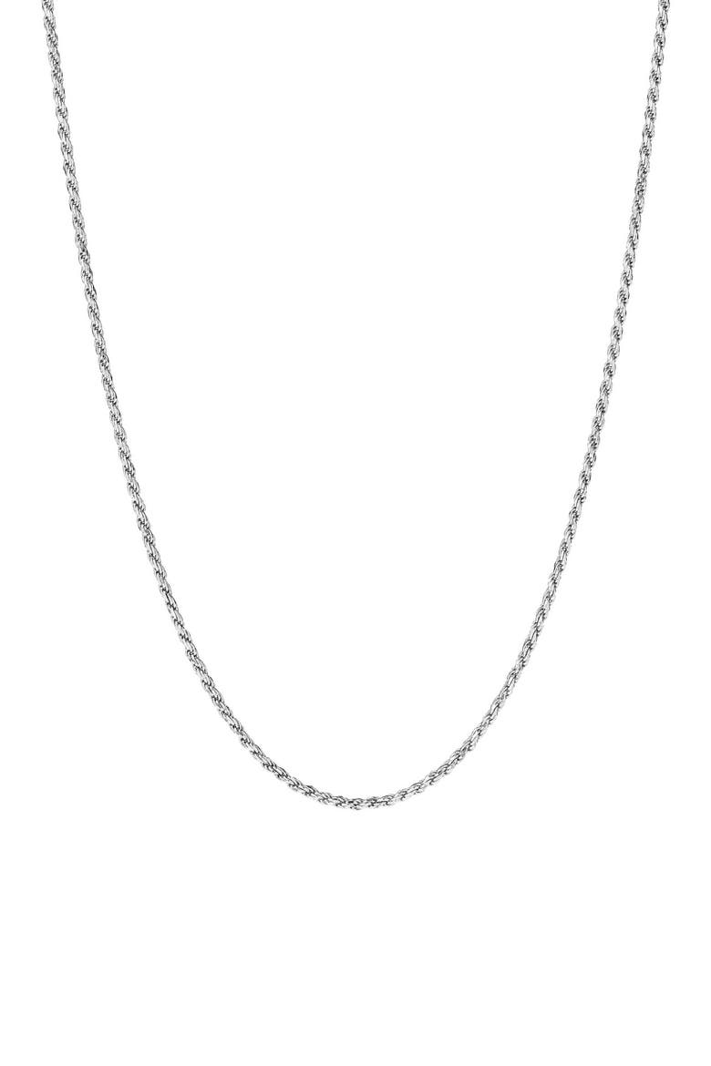 Men's Sterling Silver Rope Chain Necklace, Main, color, SILVER