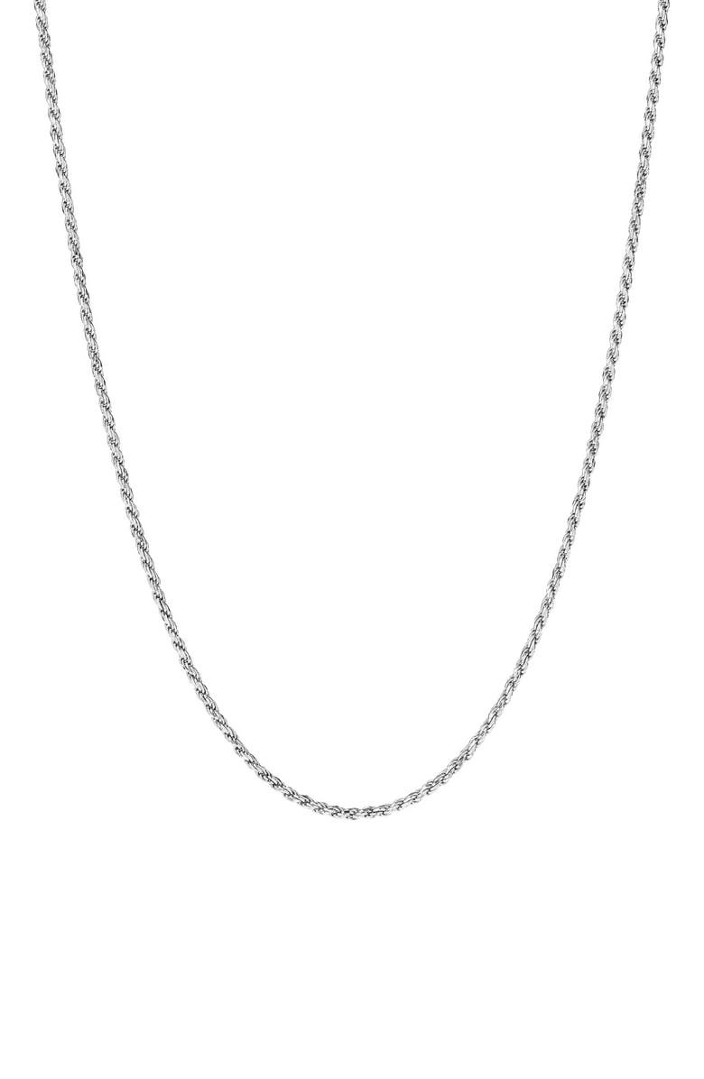 Degs & Sal Men's Sterling Silver Rope Chain Necklace, Main, color, Silver