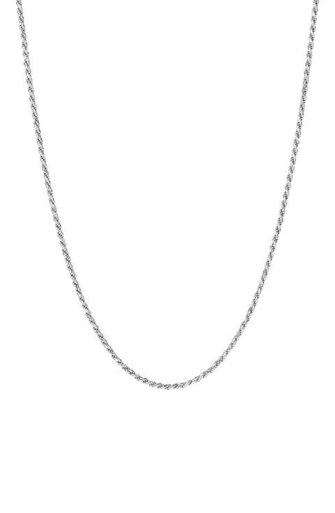 Men's Sterling Silver Rope Chain Necklace