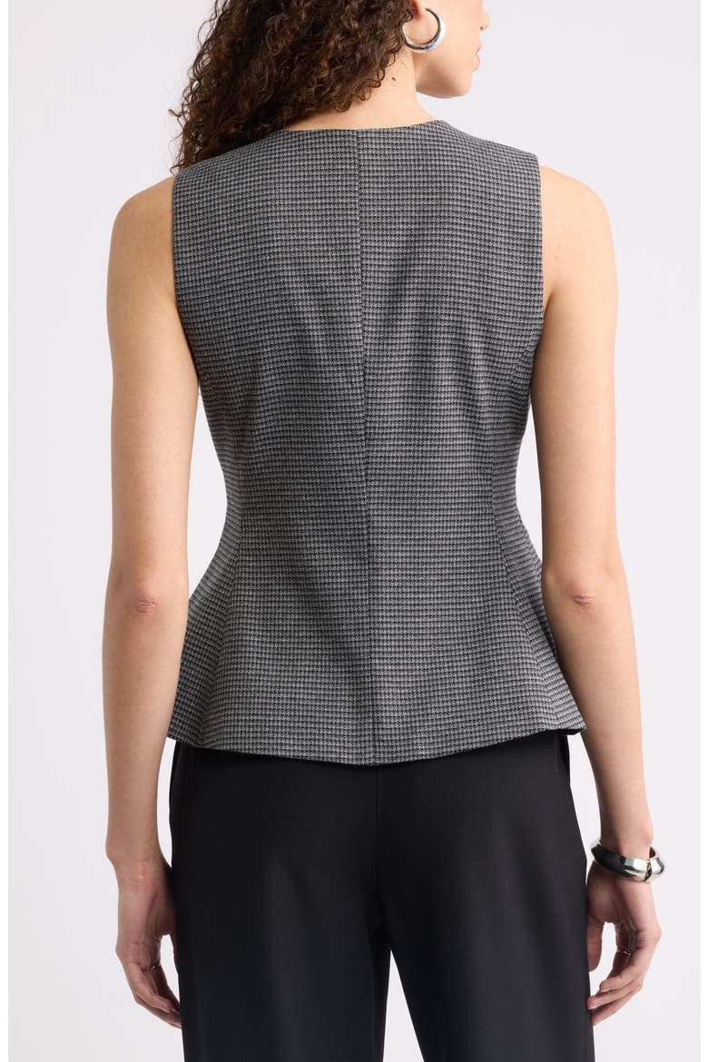 Patterned Peplum Vest, Alternate, color, BLACK- GREY MINI CHECK