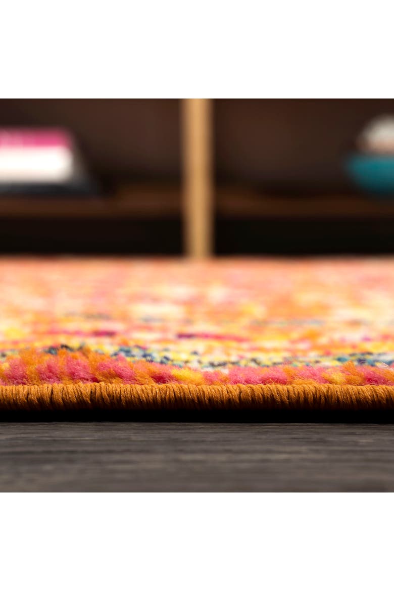 Brooklyn Geometric Medallion Area Rug, Alternate, color, Orange/Blue