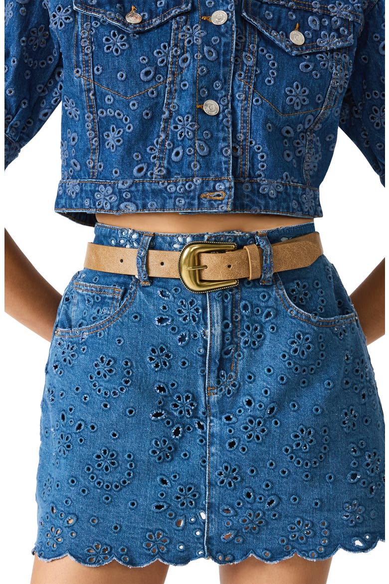 Faux Leather Western Belt, Alternate, color, TAN