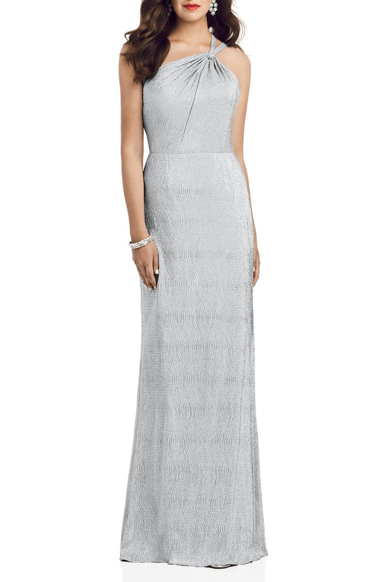 Dessy Collection Soho Metallic One-Shoulder Gown, Main, color,