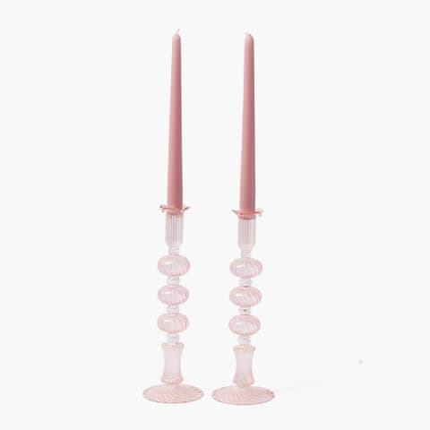 Pink Gisele Candle Holders (Pair)