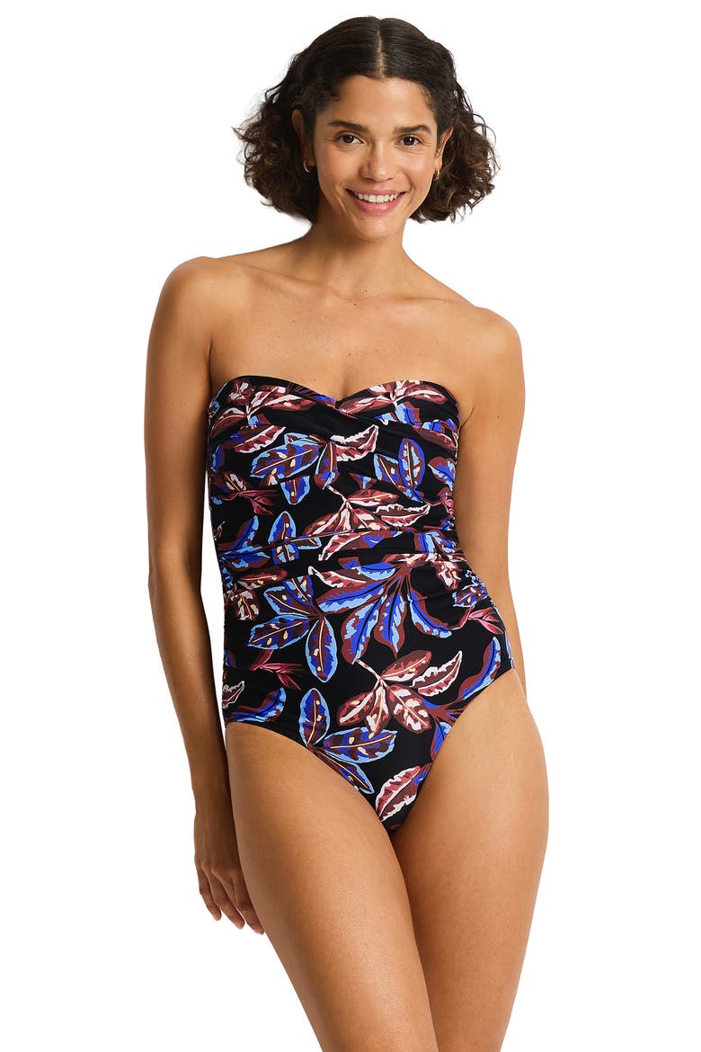 Twist One Piece Swimsuit, Alternate, color, BLACK