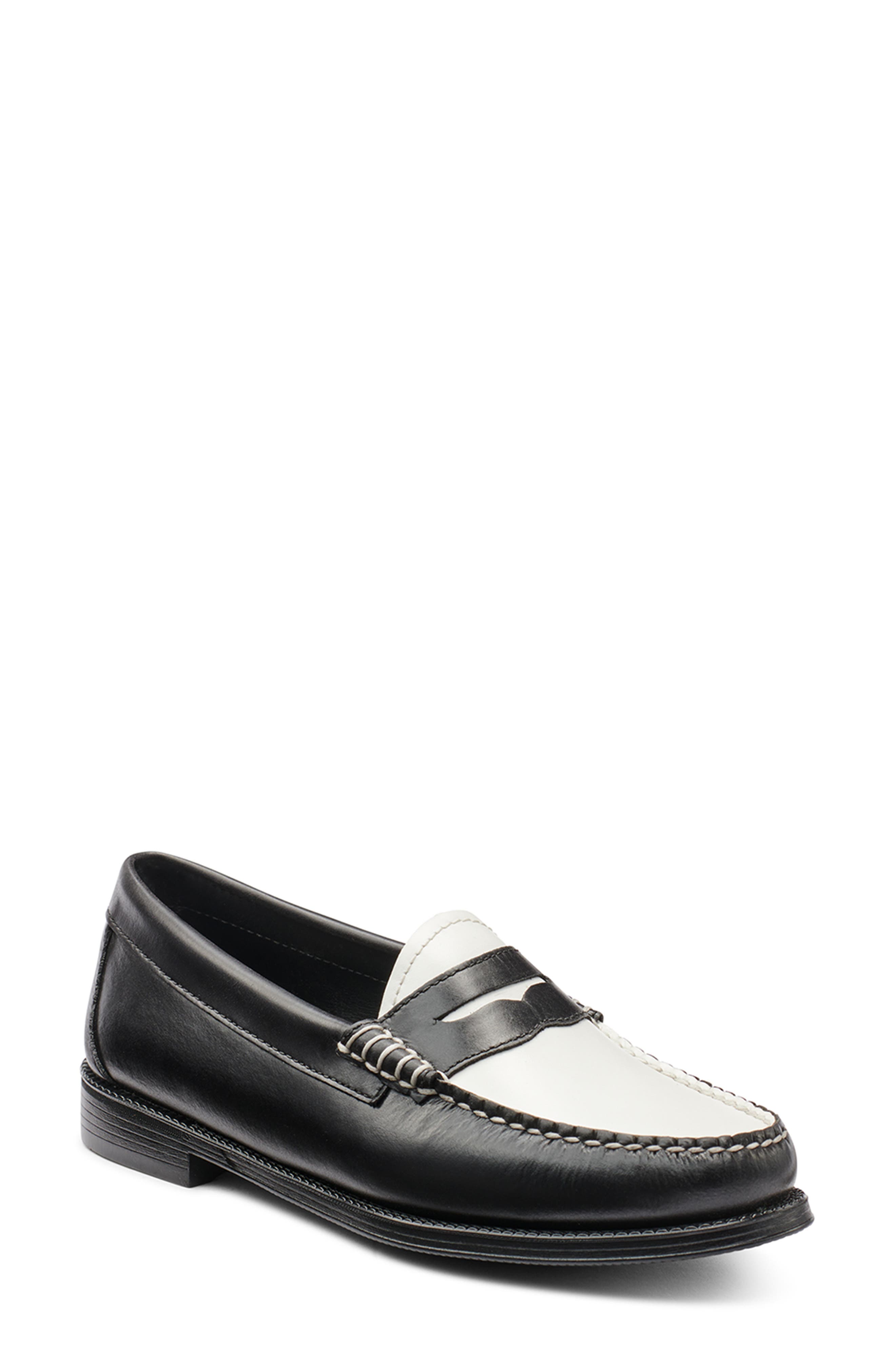 G.H.BASS Whitney Easy Weejuns<sup>®</sup> Penny Loafer, Main, color, Black/White