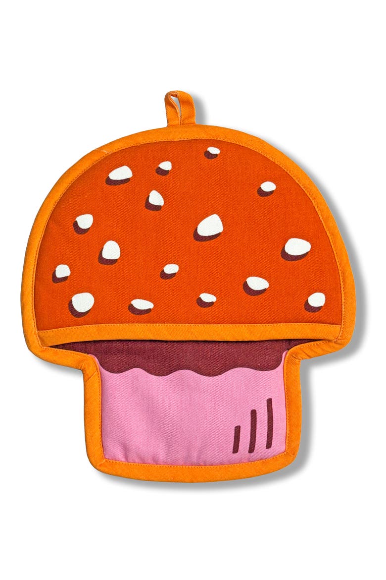 Mushroom Potholder, Main, color, BROWN