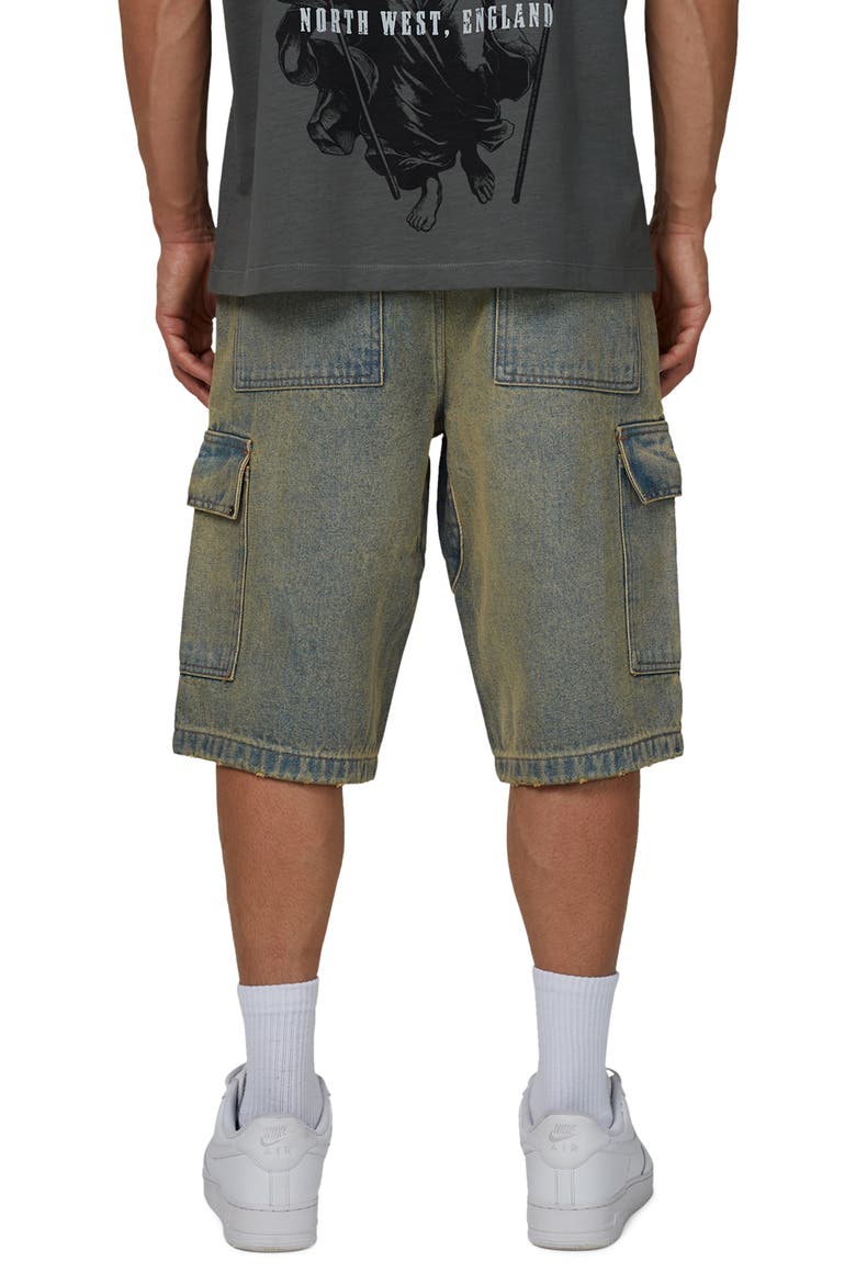 Cargo Denim Shorts, Alternate, color, Blue