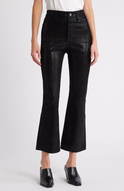 Le Crop Mini Bootcut Suede Pants