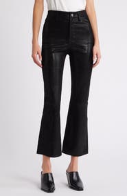 FRAME Le Crop Mini Bootcut Suede Pants