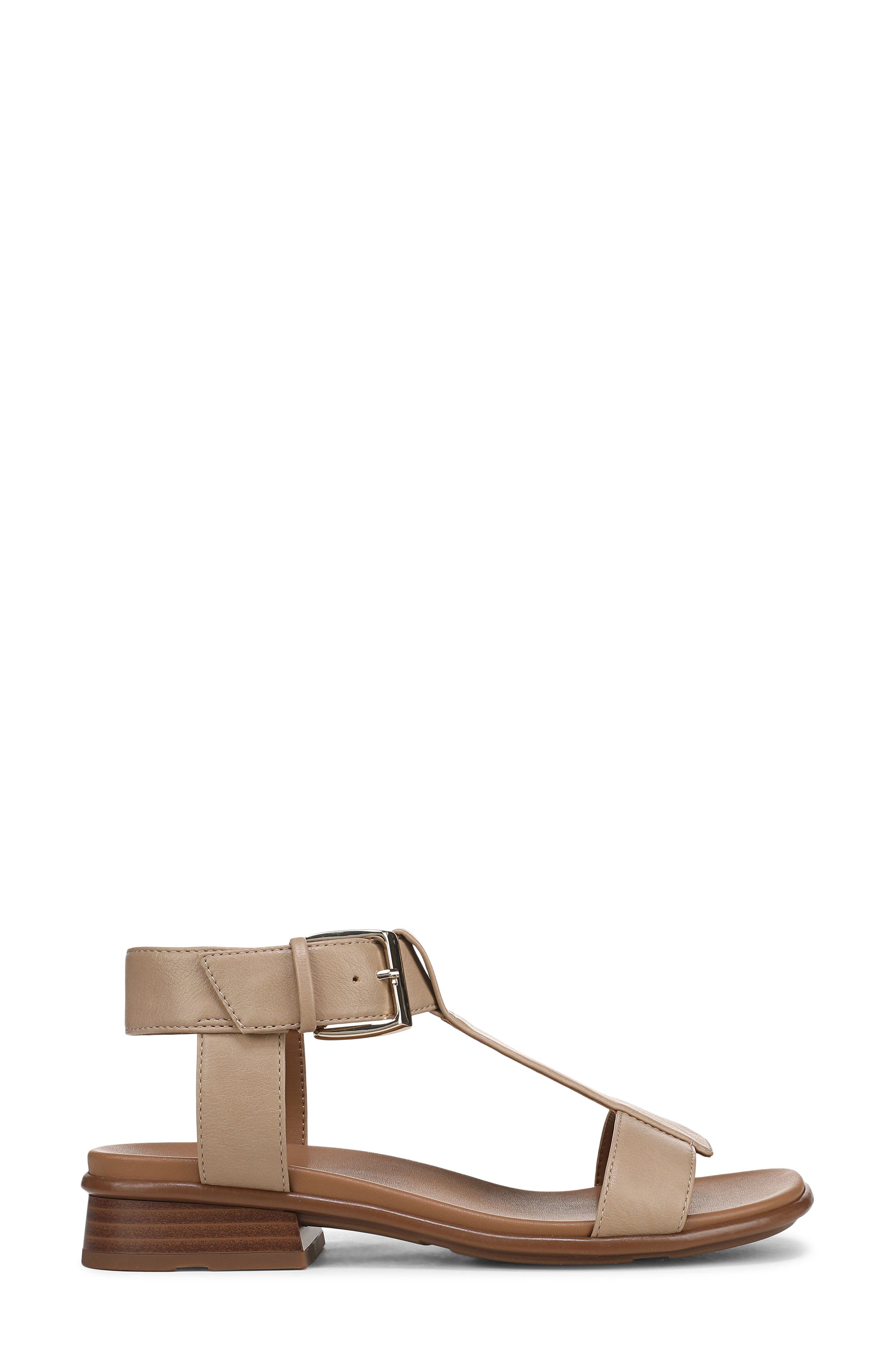 Easton T-Strap Sandal, Alternate, color, TAN FAUX LEATHER