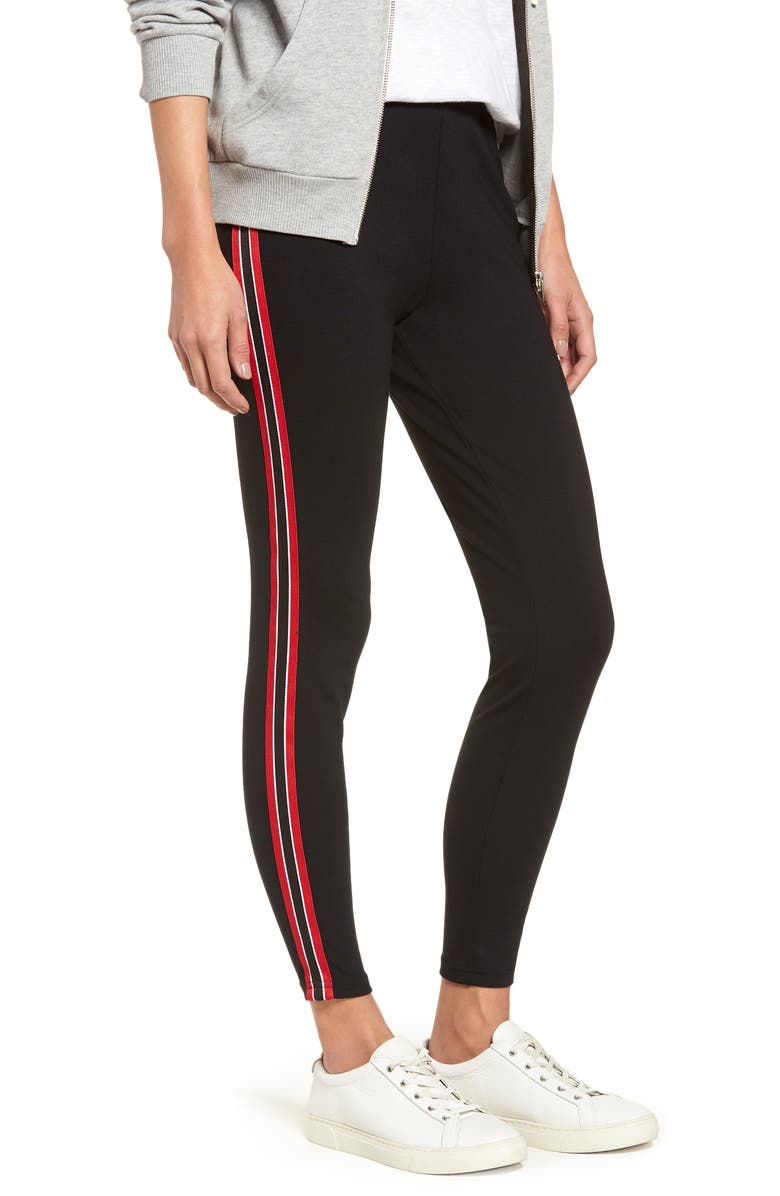 Nordstrom Stripe Ponte Skimmer Leggings, Main, color, 