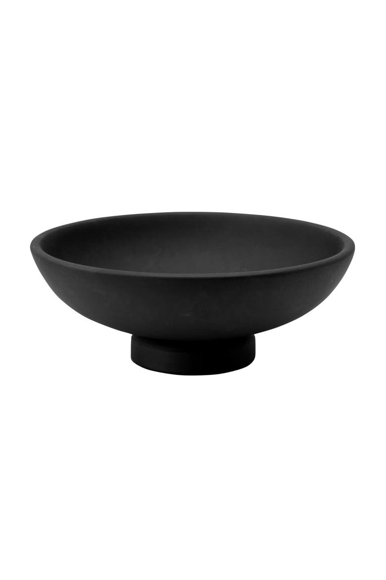 Mango Wood Footed Bowl, Black, Main, color, Black
