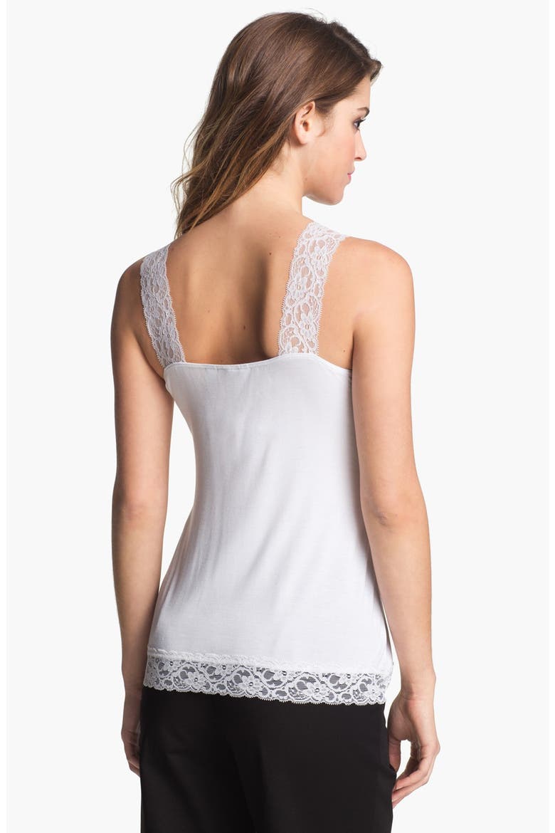 Lace Trim Tank, Alternate, color, WHITE