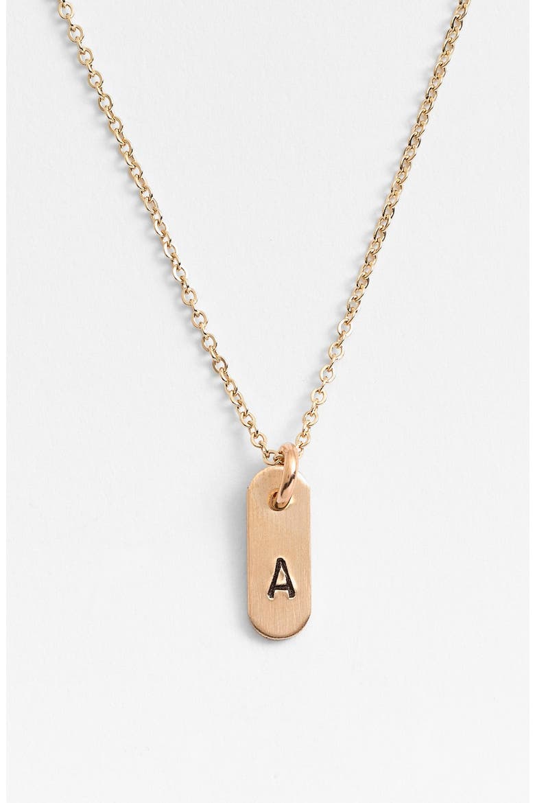 'Mini Initial' 14k-Gold Fill Bar Necklace, Main, color, 14K GOLD FILL A
