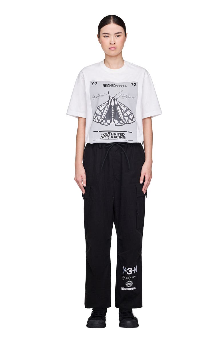 Y-3 x Yohji Yamamoto NBHD GFX Cotton Graphic T-Shirt, Alternate, color, Core White