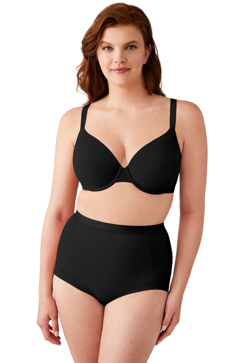 Shape Revelation® Shallow Top T-Shirt Bra, Alternate, color, BLACK