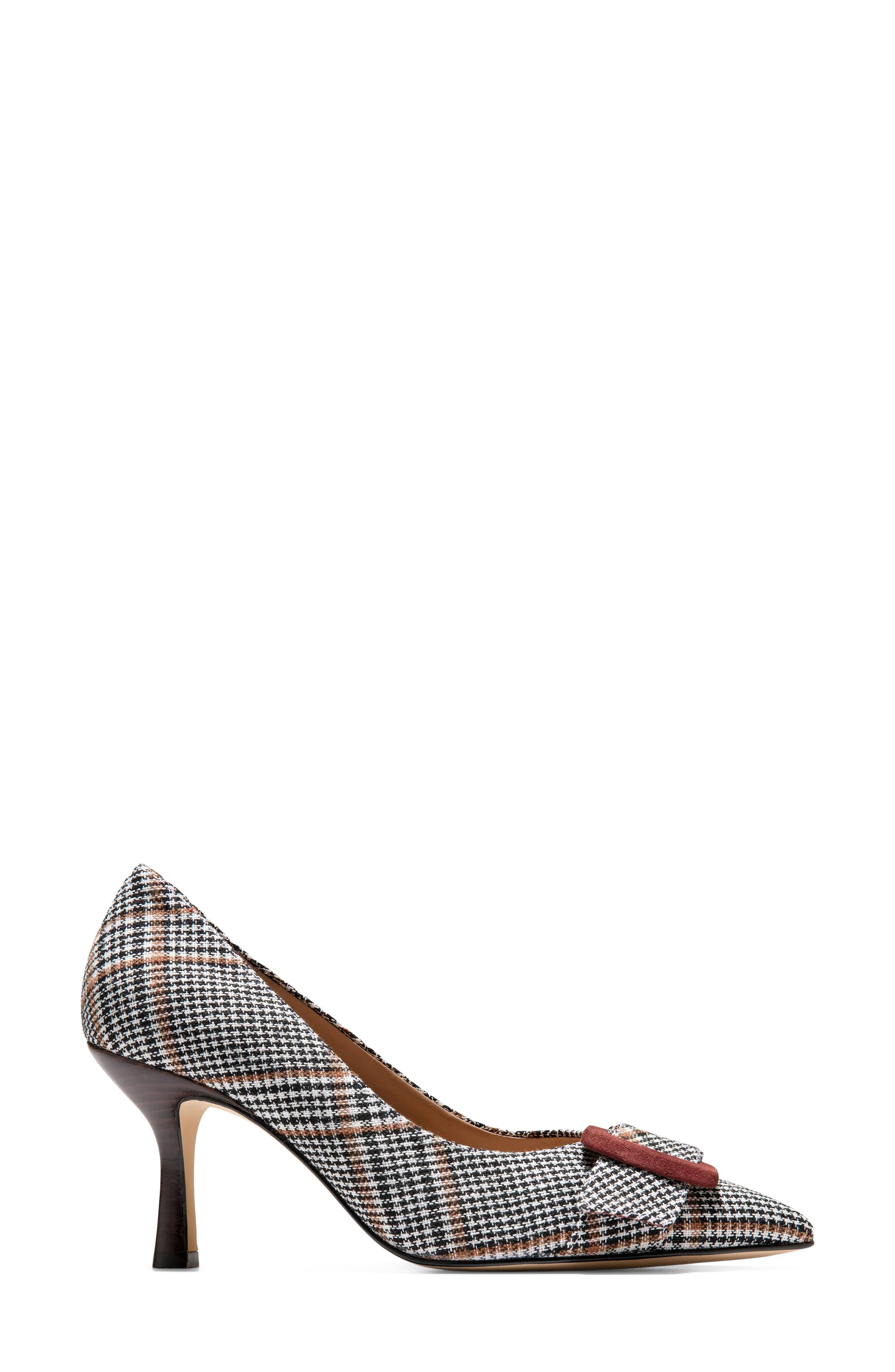 Fidela Pointed Toe Pump, Alternate, color, NEUTRAL PLAID TEXTILE/ HICKORY