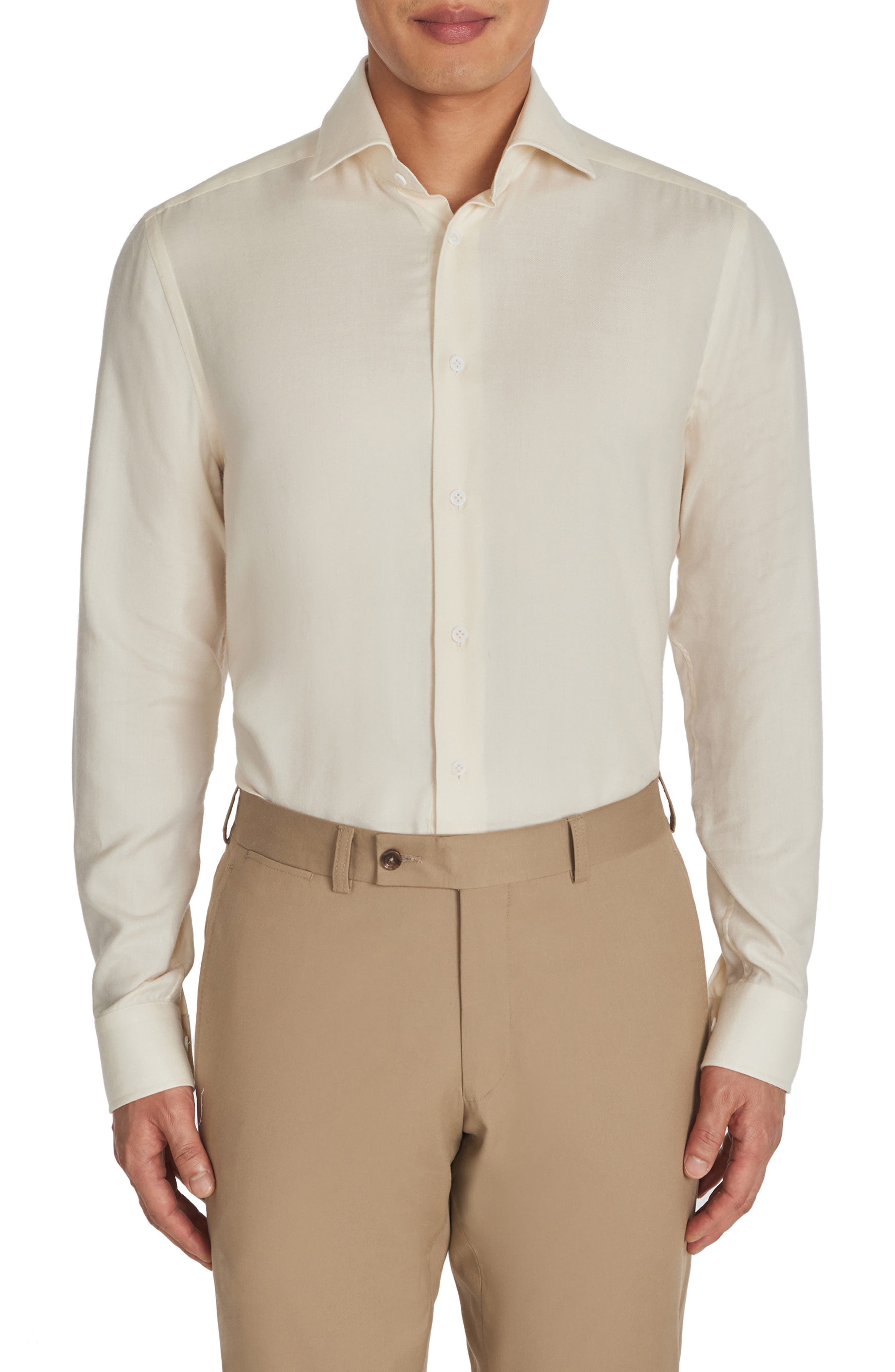 Jack Victor Bellamy Herringbone Cotton Blend Sport Shirt