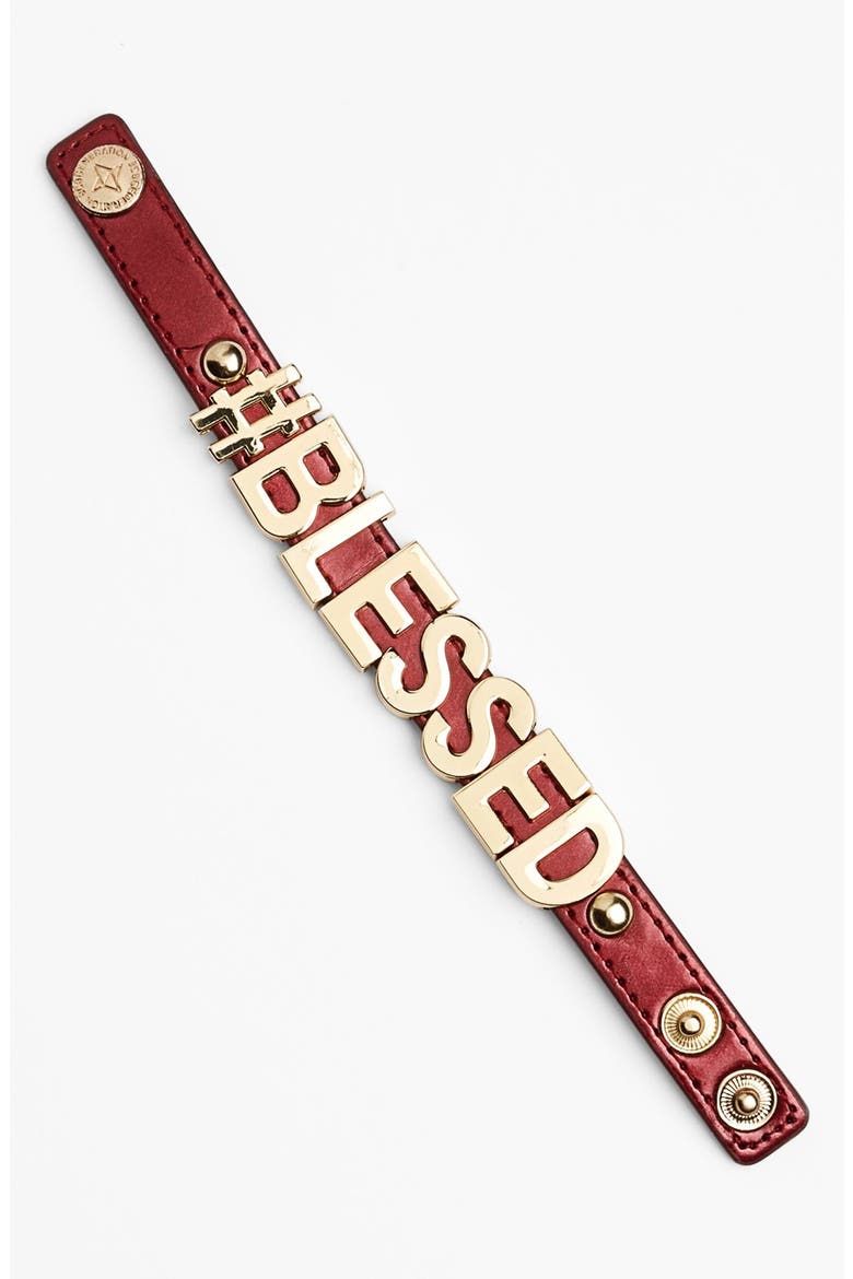 'Hashtag Blessed' Bracelet, Alternate, color, BLESSED WINE