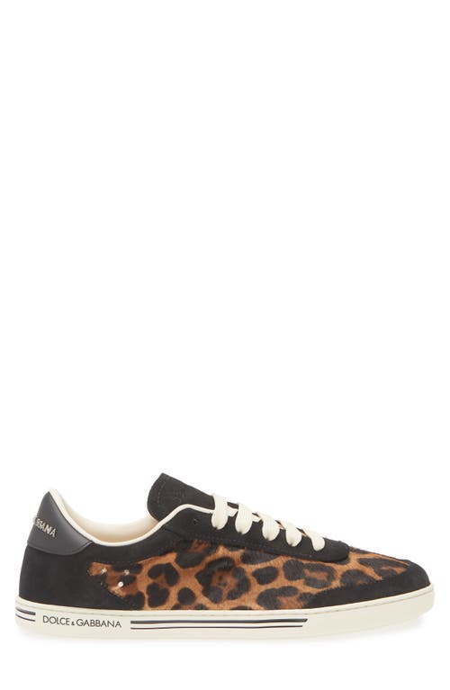 Dolce & Gabbana Dolce&gabbana Saint Tropez Light Leopard Print Genuine Calf Hair Sneaker In Animal Print