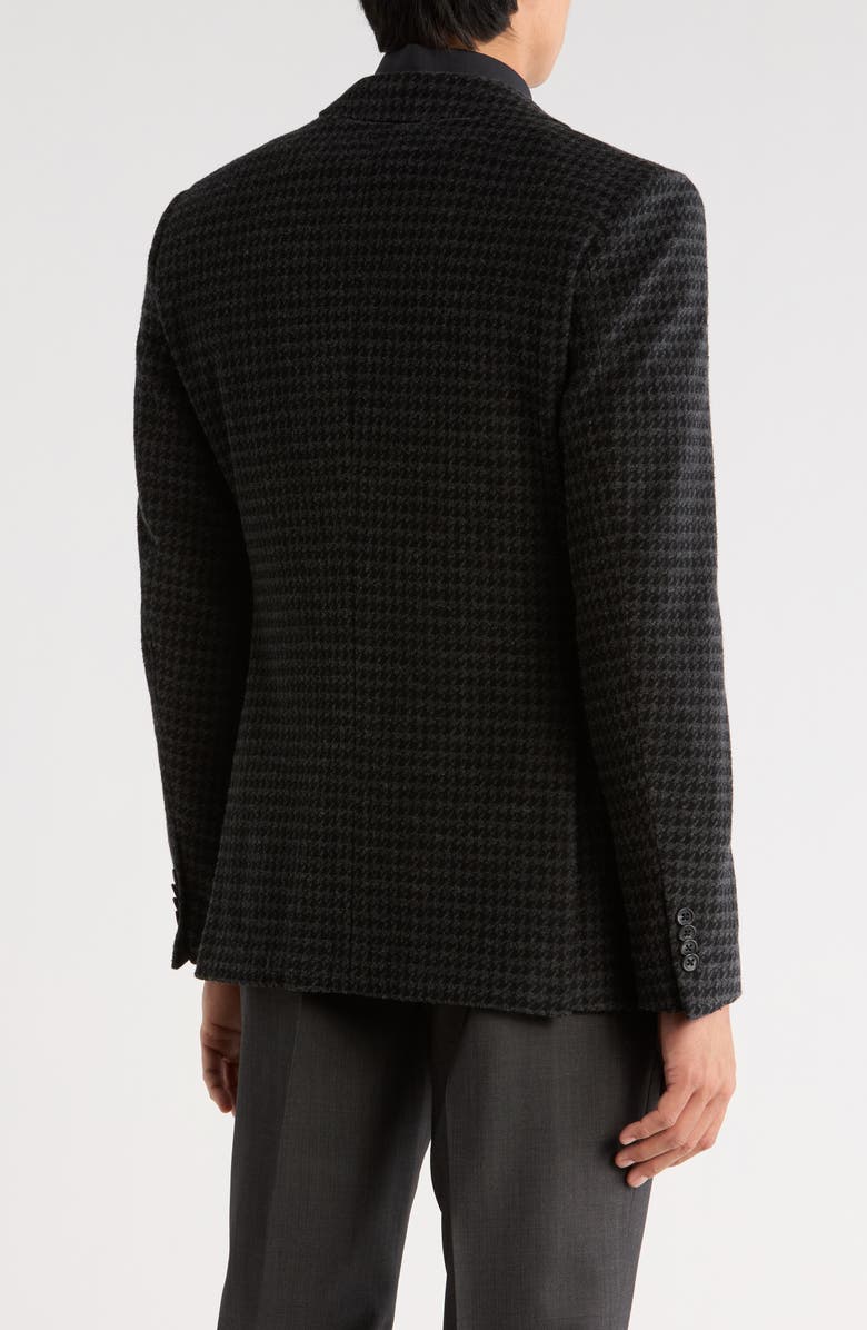John Varvatos Star USA Houndstooth Cotton Blend Two-Button Sport Coat, Alternate, color, Black/ Grey