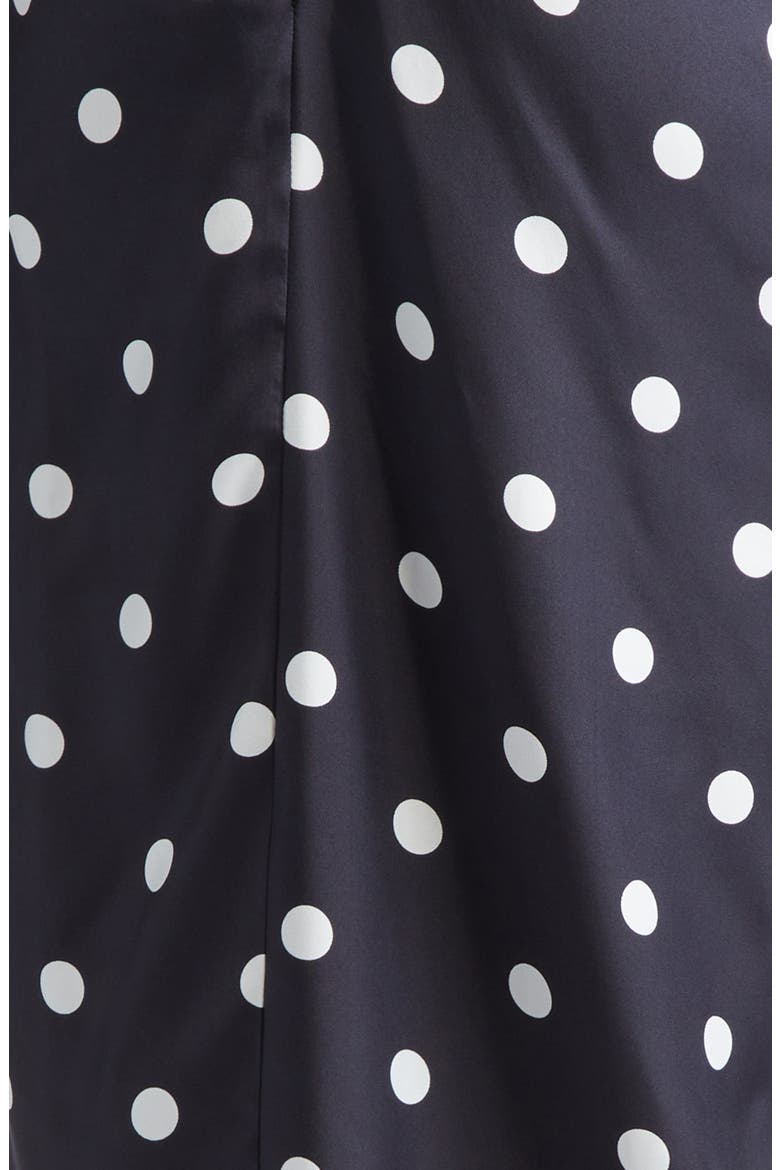 Gentile Polka Dot Draped Silk Skirt, Alternate, color, BLACK