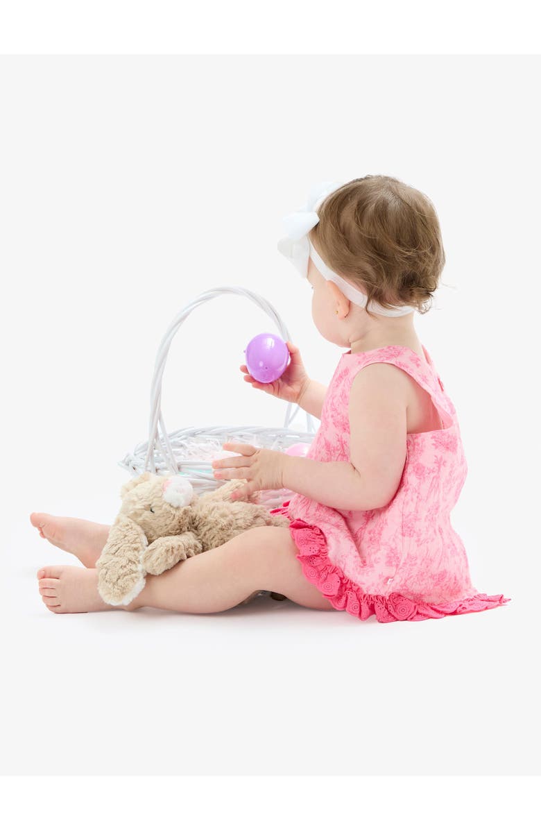 RuffleButts Cotton Gauze Swing Top and Bloomer Set, Alternate, color, Pink Cottontail Toile