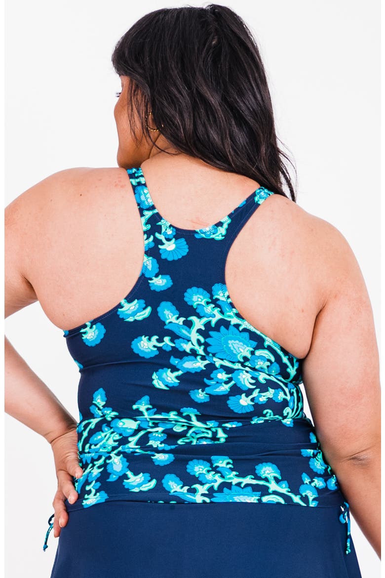 Plus Size Maya Tankini Swim Top With Built-in Bra, Alternate, color, Barbados Blue