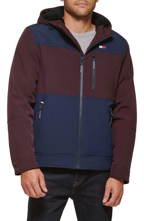 Soft Shell Hooded Jacket with Faux Shearling Lining