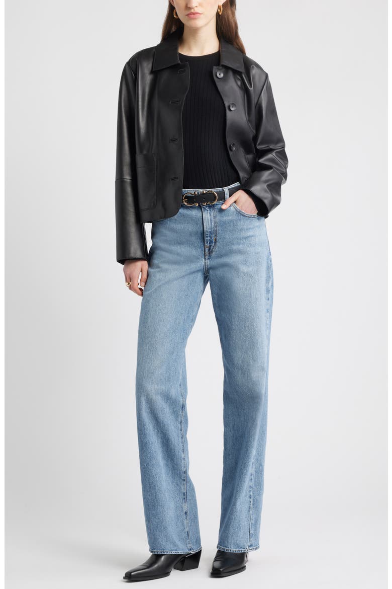 High Waist Straight Leg Jeans, Alternate, color, AURORA WASH
