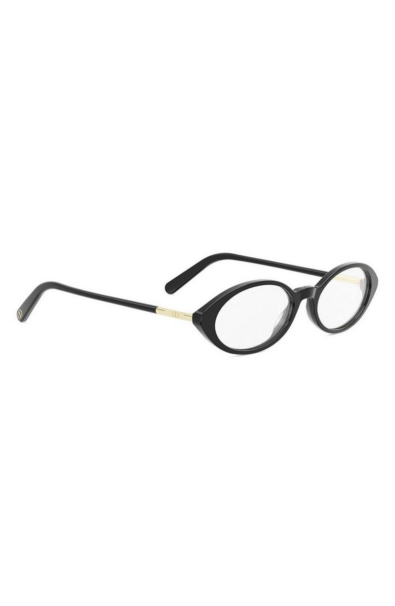 DIOR Mini CD O R8I 51mm Oval Optical Glasses, Alternate, color, Shiny Black