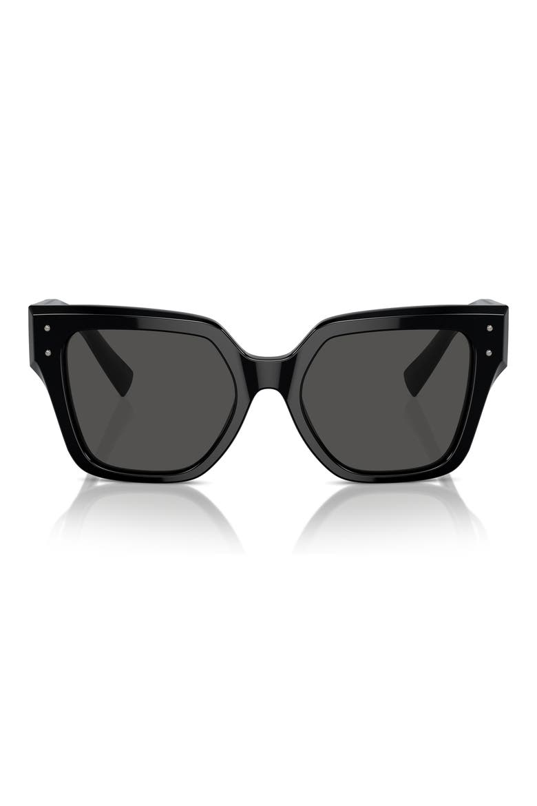 52mm Square Sunglasses, Alternate, color, BLACK