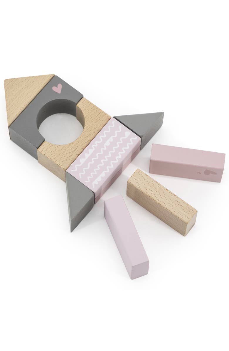 Label Label 50 Piece Wooden Blocks Stacking Toy Set, Alternate, color, Multicolored