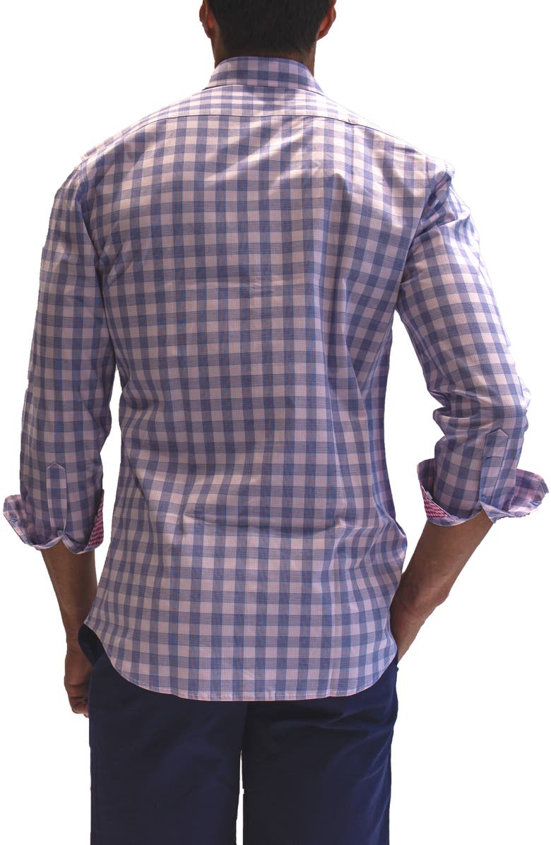 TailorByrd Check Print Long Sleeve Stretch Cotton Button-Down Shirt, Alternate, color, 
