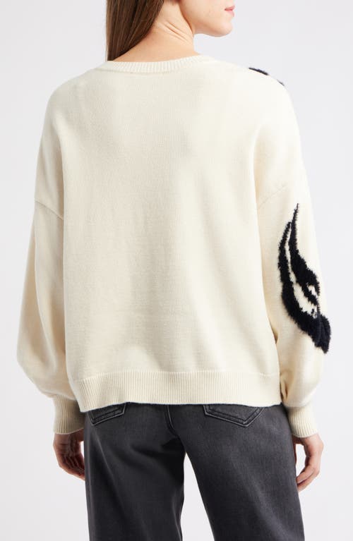 Wit & Wisdom Mixed Media Blouson Sleeve Sweater In Neutral
