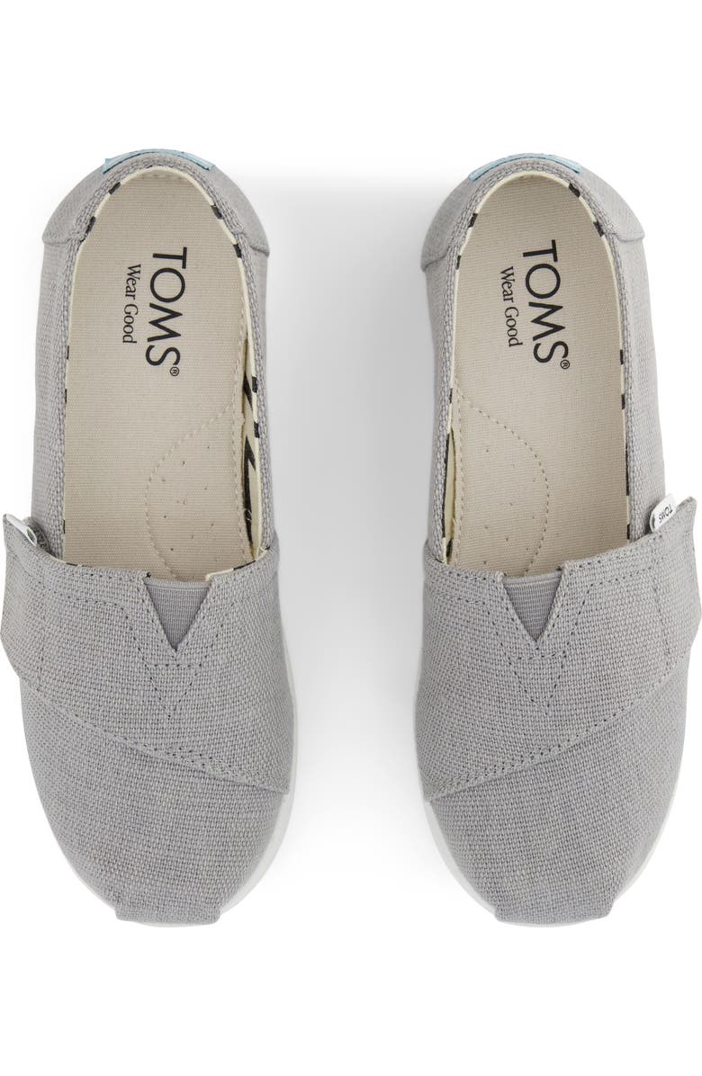 TOMS Kids' Alpargata Sneaker, Alternate, color, Grey