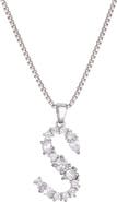Adornia Mixed Crystal Initial Pendant Necklace