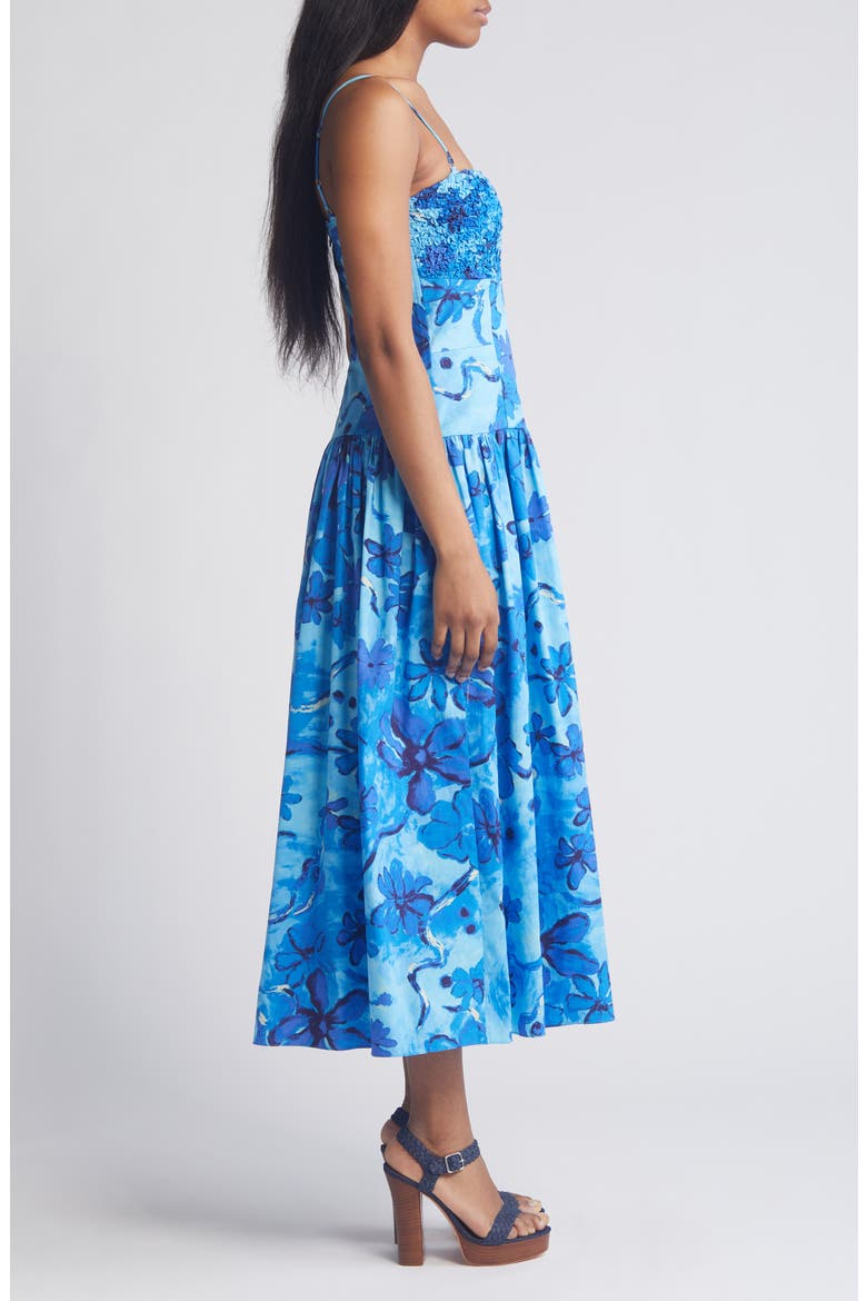 Floral Print Sleeveless Sundress, Alternate, color, BLUE MULTI